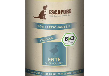 Escapure Ente Bio Organic Wet Dog Food – Duck, Potatoes, Herbs, 400g Can