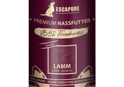 Escapure Gröstl Lamm Wet Dog Food – 86.5% Lamb Meat, High-Protein, 400g Can