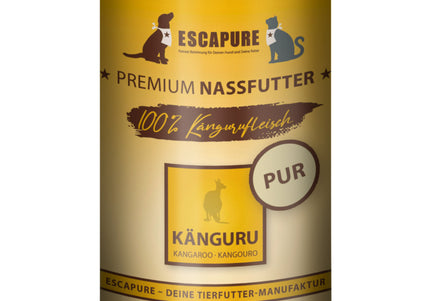 Escapure Kanguru Pur Wet Food – 100% Kangaroo Meat, Single Protein, 400g Can