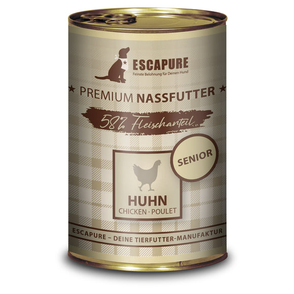 Escapure Senior Huhn Wet Food – Chicken with Vegetables, 400g, Gentle Digestible Recipe
