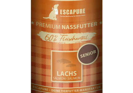 Escapure Senior Lachs Wet Food – Salmon and Herring with Vegetables, 400g Can