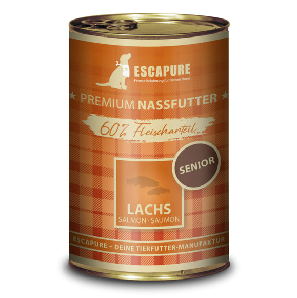 Escapure Senior Lachs Wet Food – Salmon and Herring with Vegetables, 400g Can
