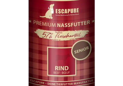 Escapure Senior Rind Wet Food – Beef and Vegetable Recipe, 400g, Nutritious and Gentle