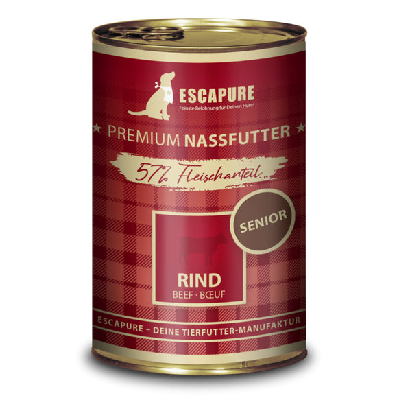 Escapure Senior Rind Wet Food – Beef and Vegetable Recipe, 400g, Nutritious and Gentle