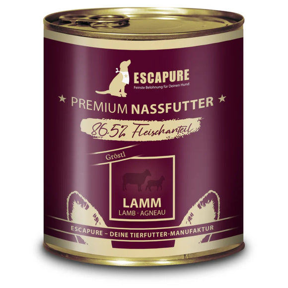 Escapure Gröstl Lamm Wet Dog Food – 86.5% Lamb Meat, High-Protein, 800g Can