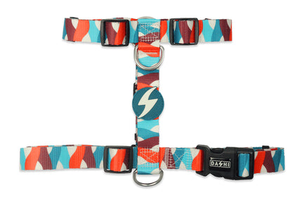 Dashi Mojo Back Harness – Adjustable Guard Harness with Colorful Wave Pattern, XS Size