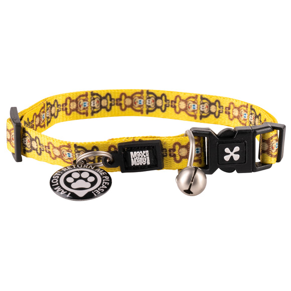 Max&Molly GOTCHA! Smart ID Cat Collar Monkey Maniac – Colorful Adjustable Collar with Smart Tag