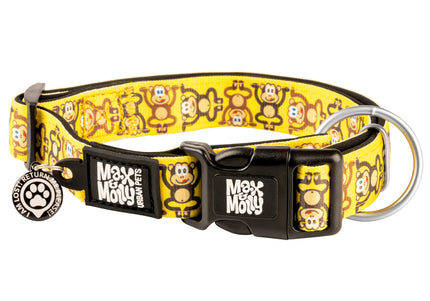 Max&Molly GOTCHA! Smart ID Monkey Maniac Collar – Medium, Durable Nylon with Smart Tag