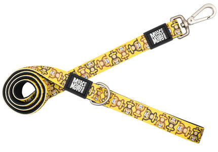 Max&Molly Short Leash Monkey Maniac – Colorful 120cm City Leash, Monkey Pattern, Small Size