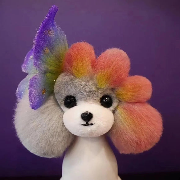 Mr. Jiang Teddy Head Replacement Hair – Gray with White Muzzle, Realistic Texture