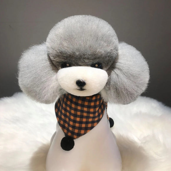 Mr. Jiang Teddy Head Replacement Hair – Gray with White Muzzle, Realistic Texture