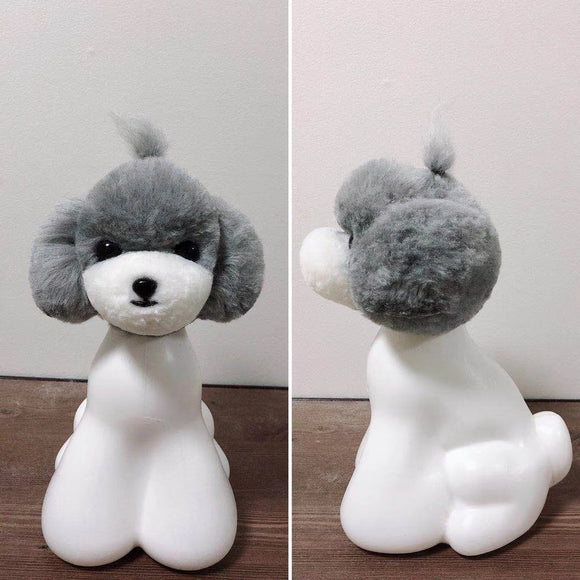 Mr. Jiang Teddy Head Replacement Hair – Gray with White Muzzle, Realistic Texture