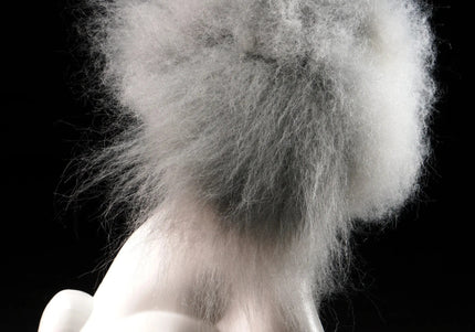 Mr. Jiang Teddy Head Replacement Hair – Gray with White Muzzle, Realistic Texture