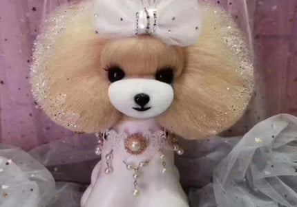 Mr. Jiang Teddy Head Replacement Hair – Beige with White Muzzle, Realistic Texture