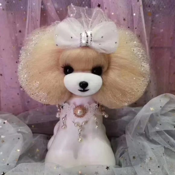 Mr. Jiang Teddy Head Replacement Hair – Beige with White Muzzle, Realistic Texture