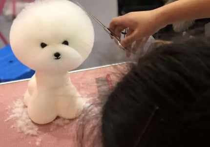 Mr. Jiang Teddy Grooming Head Replacement Hair – Soft White Synthetic Fiber, Natural Look