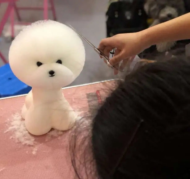 Mr. Jiang Teddy Grooming Head Replacement Hair – Soft White Synthetic Fiber, Natural Look