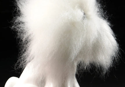 Mr. Jiang Teddy Grooming Head Replacement Hair – Soft White Synthetic Fiber, Natural Look