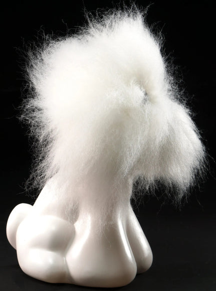 Mr. Jiang Teddy Grooming Head Replacement Hair – Soft White Synthetic Fiber, Natural Look