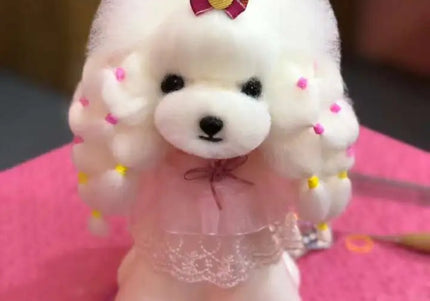 Mr. Jiang Teddy Grooming Head Replacement Hair – Soft White Synthetic Fiber, Natural Look