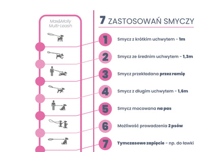 Max&Molly Matrix 2.0 Multi-Function Leash – Reflective, Detachable, Turquoise, Large Size