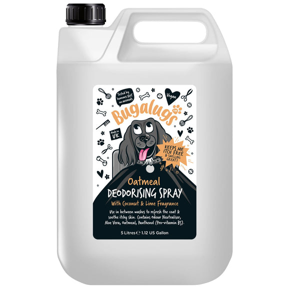 Bugalugs Oatmeal Deodorising Spray – Coconut Lime Scented Coat Freshener, 5L, Long-Lasting Formula