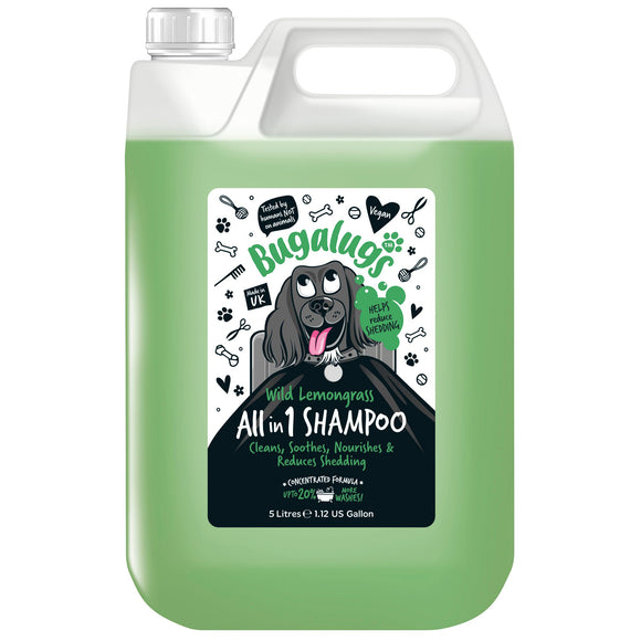 Bugalugs All in 1 Shampoo and Conditioner – Concentrated 1:10 Formula, Reduces Shedding, 5L