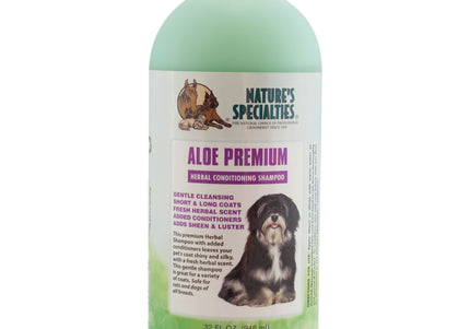Nature's Specialties Aloe Premium Shampoo – Herbal Aloe Concentrate, 1:16 Dilution, 946ml, Nourishing for Long Coats