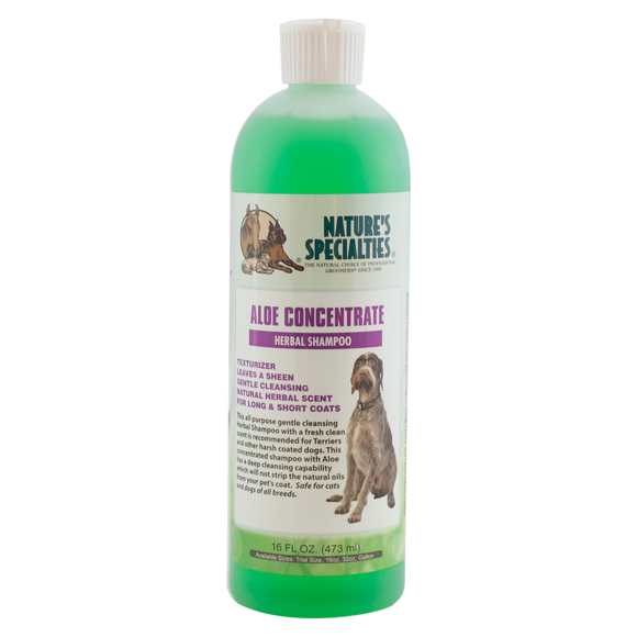 Nature's Specialties Aloe Concentrate Shampoo – Texturizing Formula for Rough Fur, 1:16 Concentrate, 473ml
