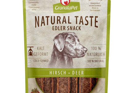 GranataPet Natural Taste Edler Snack Deer Strips – Natural Meat Treats, 90g Pack