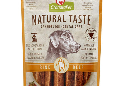 GranataPet Natural Taste Dental Care Snack – Beef Strips, Natural Meat Treats, 70g