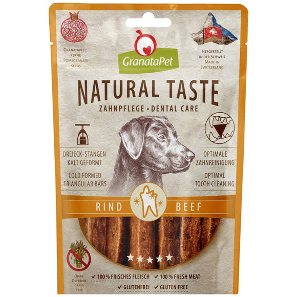 GranataPet Natural Taste Dental Care Snack – Beef Strips, Natural Meat Treats, 70g