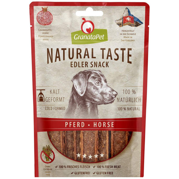 GranataPet Natural Taste Edler Snack – Horse Meat Strips, 90g, Premium Natural Protein Treats