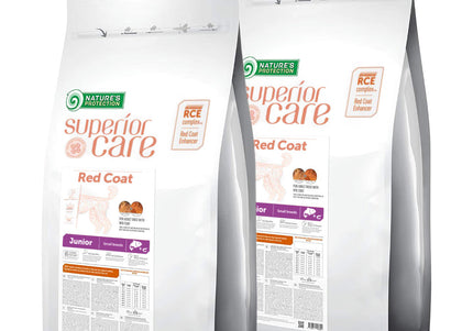 Nature’s Protection Superior Care Red Coat Junior Small Breed Salmon Dog Food – 2 x 10kg, Enriched with Krill