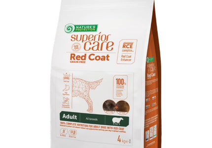 Nature’s Protection Superior Care Red Coat Adult Lamb & Krill Formula – 4kg, Nutrient-Rich Kibble for Vibrant Coats
