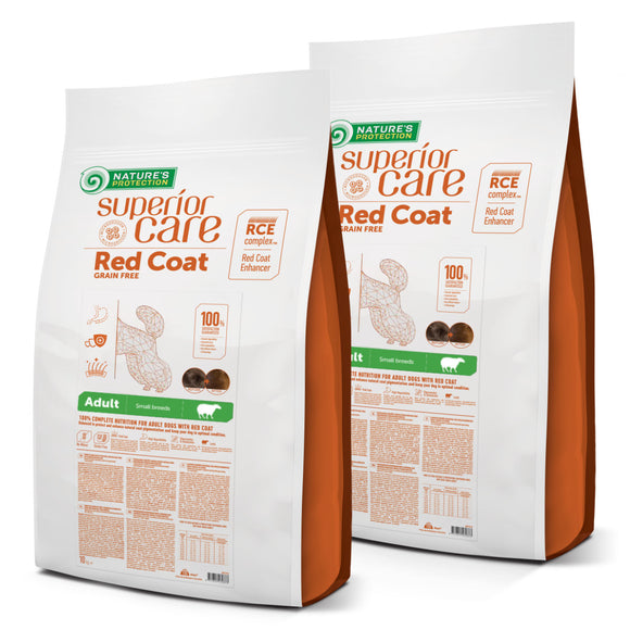 Nature’s Protection Superior Care Red Coat Small Breed Lamb & Krill Dog Food, 2x10kg – Nutrient-Rich Formula for Vibrant Coats