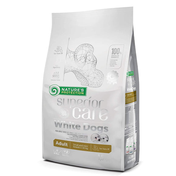 Nature’s Protection Superior Care White Dogs Adult Small Breeds Lamb – Hypoallergenic Dry Food, 1.5kg
