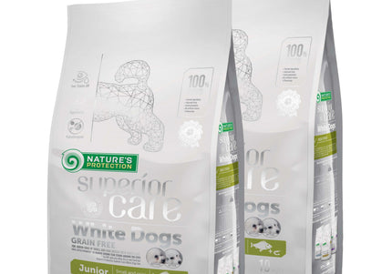 Nature's Protection Superior Care White Dogs Junior White Fish – Small Breed Puppy Food, 2x10kg