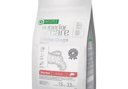 Nature’s Protection Superior Care White Dogs Starter – Salmon Formula, 1.5kg, Complete Puppy Nutrition
