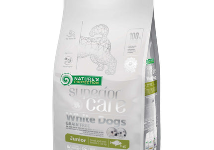 Nature’s Protection Superior Care White Dogs Junior White Fish – Small Breed Puppy Food, 10kg