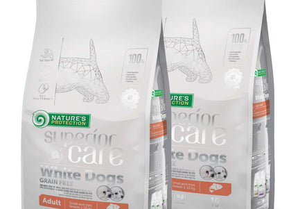 Nature's Protection Superior Care White Dogs Adult Small Breeds Salmon – Premium Dry Food, 2x10kg