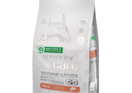 Nature’s Protection Superior Care White Dogs Adult Small Breeds Salmon – Hypoallergenic Dry Food, 1.5kg