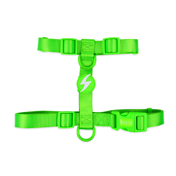 Dashi Neon Green Back Harness – Adjustable Guard Dog Harness, Lightweight and Secure Fit, Small Size