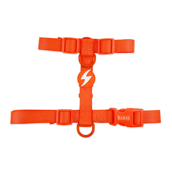Dashi Neon Orange Back Harness – Adjustable Guard Harness with Reflective Straps, XS Size