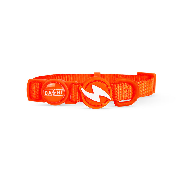 Dashi Neon Orange Cat Collar – Bright Nylon Adjustable Design with Secure Buckle