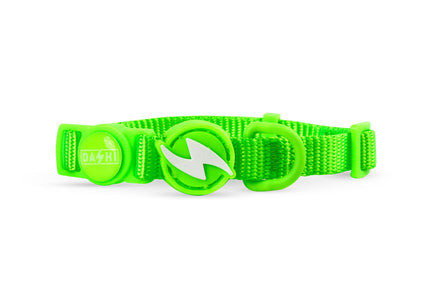 Dashi Neon Green Cat Collar – Adjustable Nylon Design with Secure Buckle, High-Visibility Color