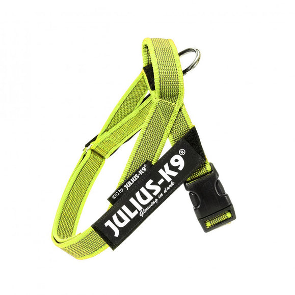 Julius-K9 Color&Gray Belt Harness Neon – Adjustable Mini Size, High-Visibility Design