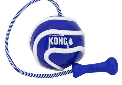 KONG Wavz Bunji Ball Medium 6cm – Floating Dog Ball with Elastic Rope, Durable Red Design