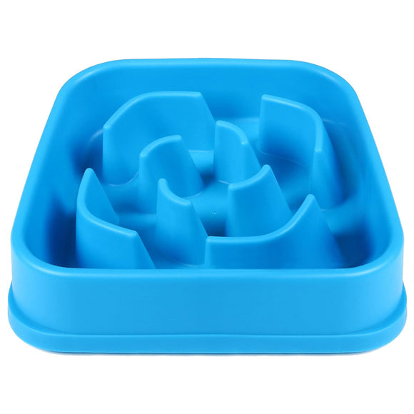 Dexas Slow Maze Feeder 946ml – Blue Anti-Gulping Bowl with Maze Design, Promotes Healthy Eating