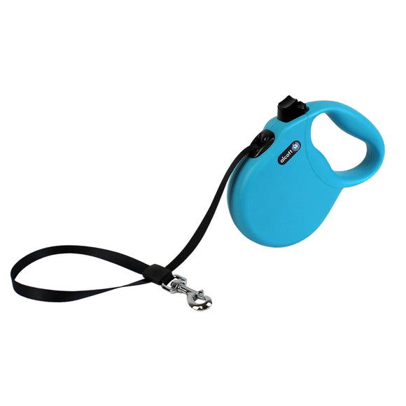 Alcott Wanderer Retractable Leash 5m Blue – Compact Tangle-Free Design, Small Size
